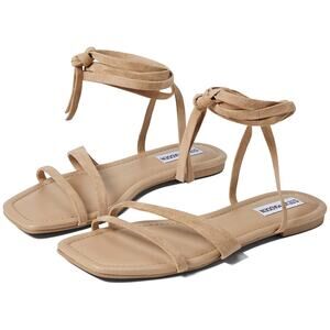 Steve Madden Women Flat Ankle Wrap Sandals Garvan Size US 6.5M Sand Suede